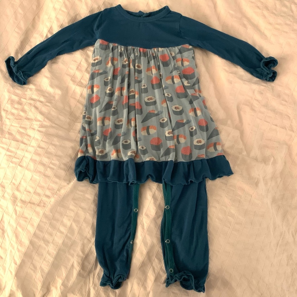 Kickee Pants Sushi Long Sleeve Dress Romper